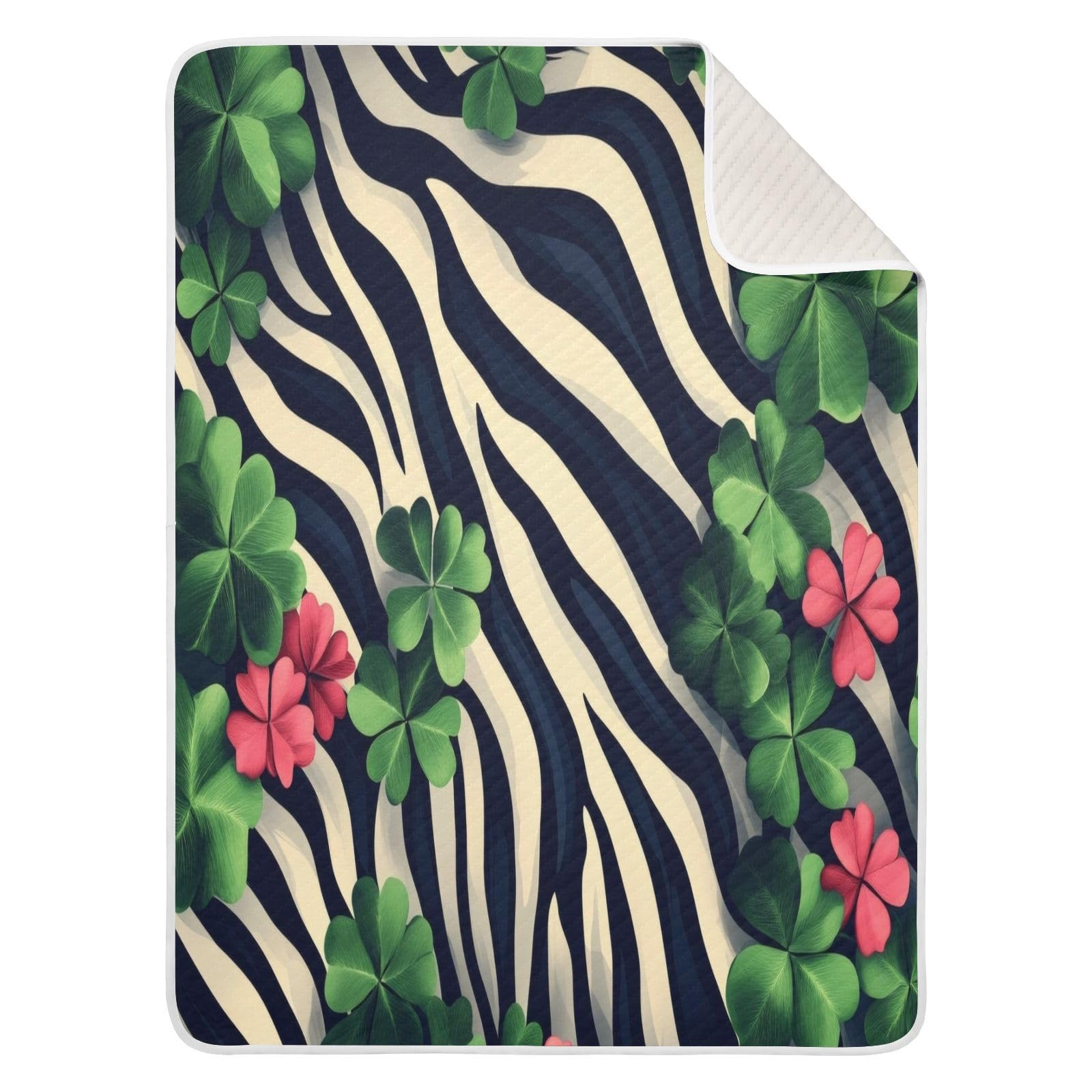 Burbuja St. Patrick Clover Baby Blanket for Boys Girls, Nursery Soft Warm Swaddling Receiving Baby Blankets, 30x40 in Toddler Blanket