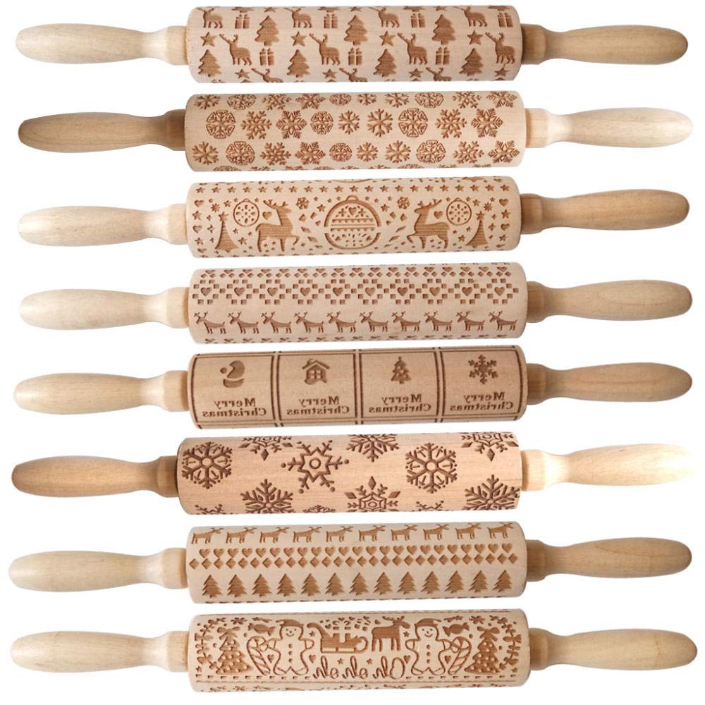 Hornear Galletas con Relieve,Rodillos con Relieve Proceso de Tallado del Rodillo de Madera