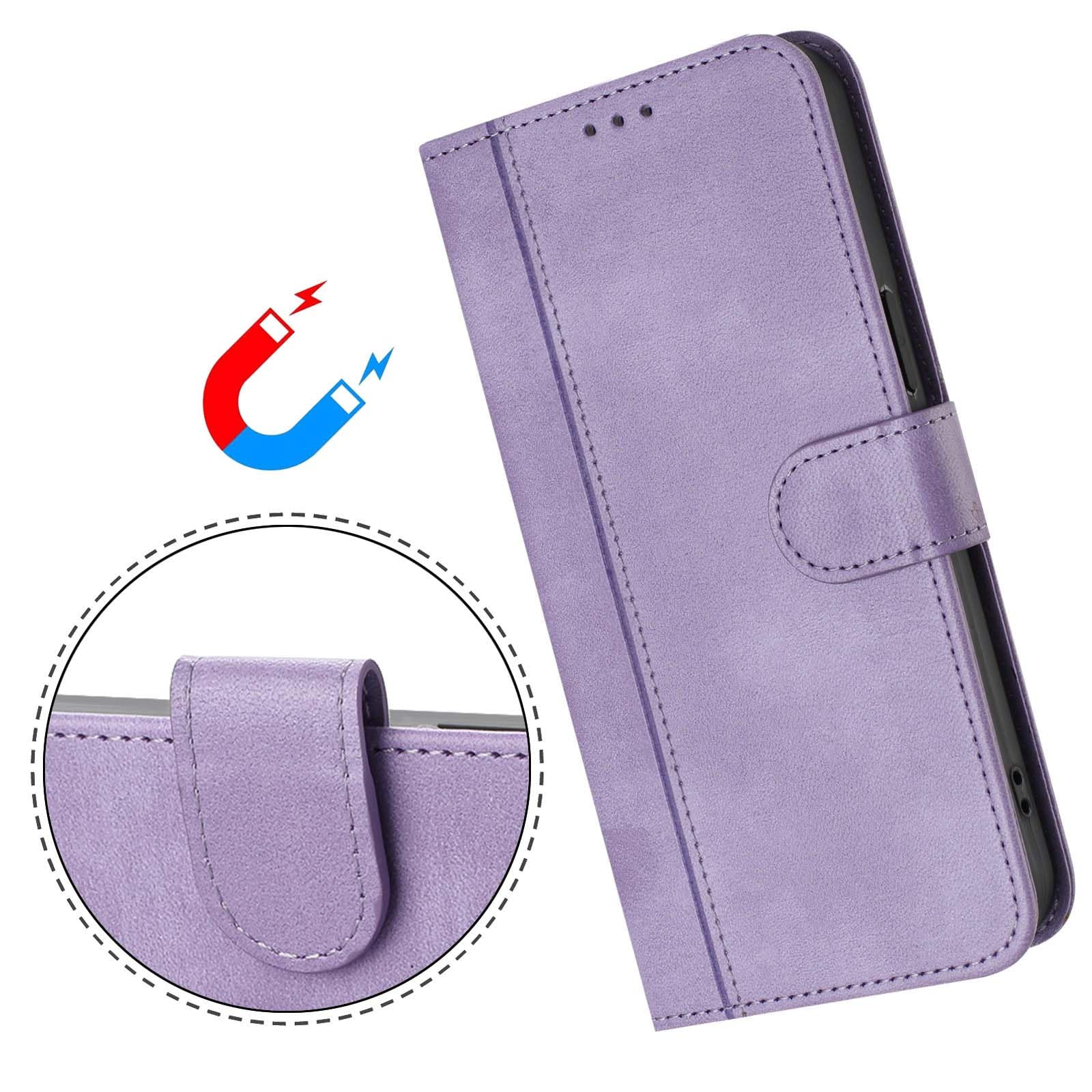 MOJIA Cover in Pelle per Doogee Note 56X / Note 56X Pro, Custodia Premium a Portafoglio con Interno Case in TPU e Porta Carte [Cinturino da Polso in Regalo]. Viola