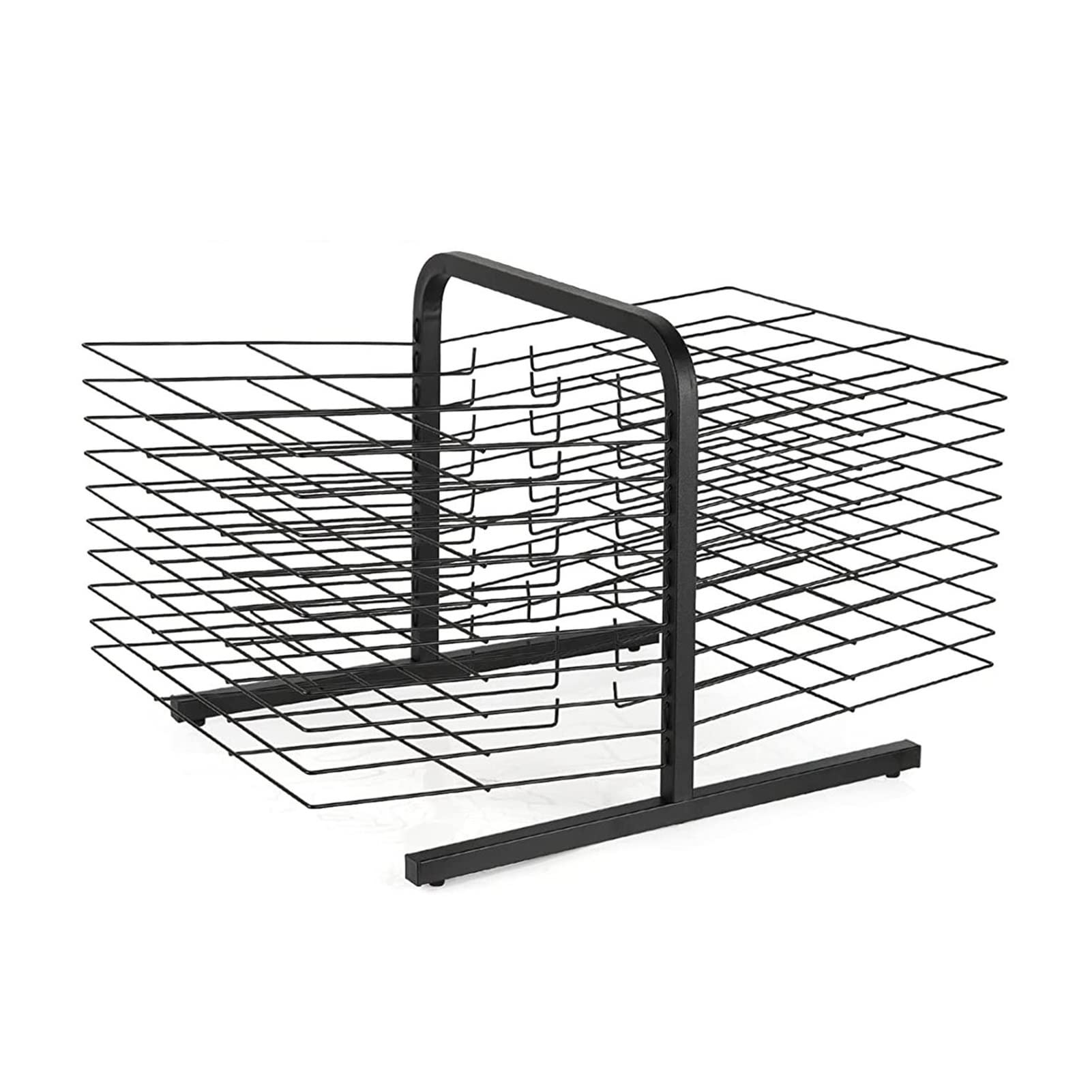 Aioneer Tabletop Art Drying Rack for A3 Artwork/Paintings, Metal Steel Double Sided Wire Art Rack with 20 Flexible Shelves for Classrooms, Art Studios and Home Use, Black Powder Coated