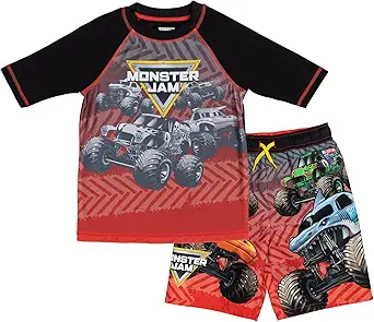 Monster Jam Rash Guard & Swim Trunks Set – Toddler to Little Kid