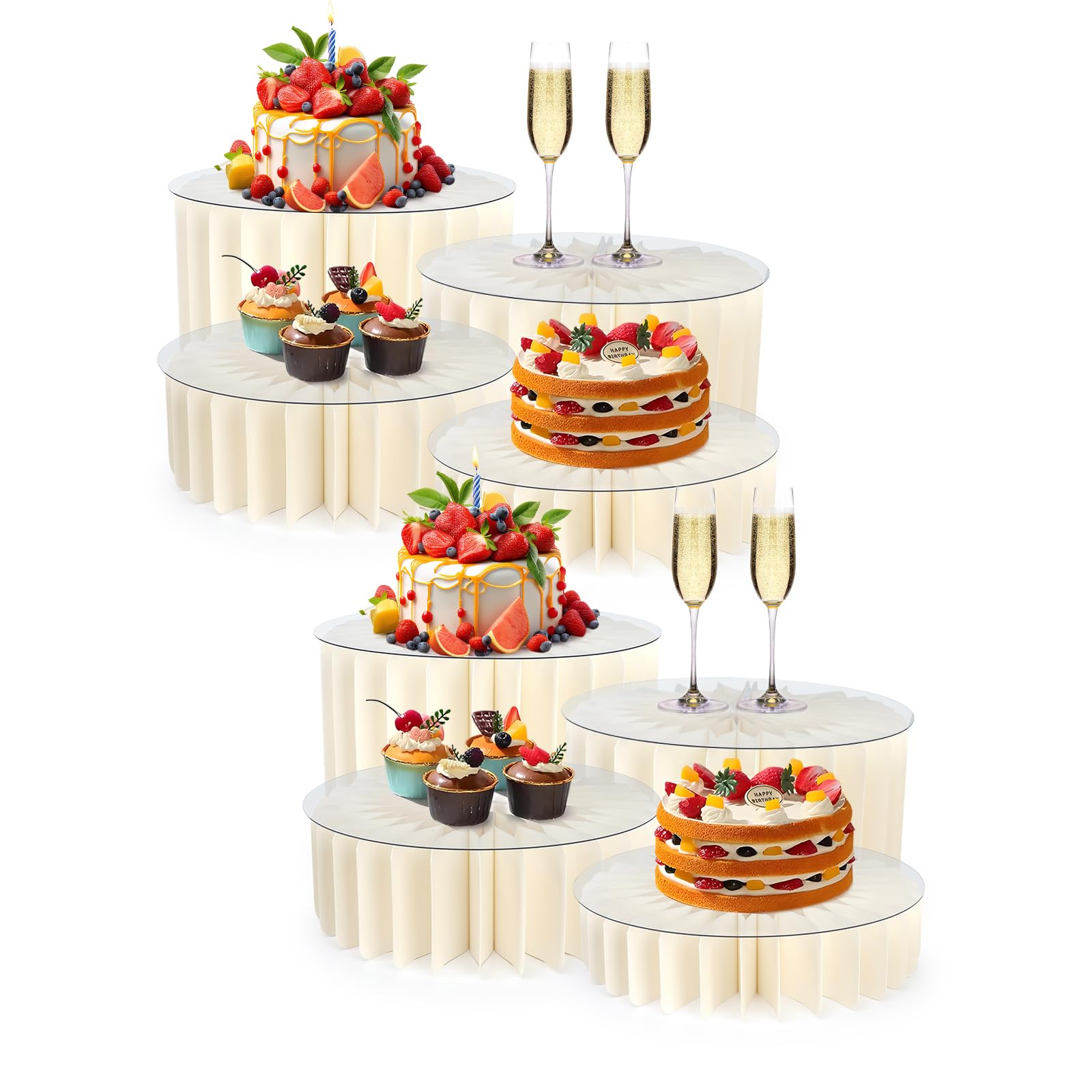 Buffet Risers Food Risers for Buffet Table Acrylic Risers Display Stands Tall Cake Stands Cylinder Stands for Party Pedestal Cake Stand Dessert Table