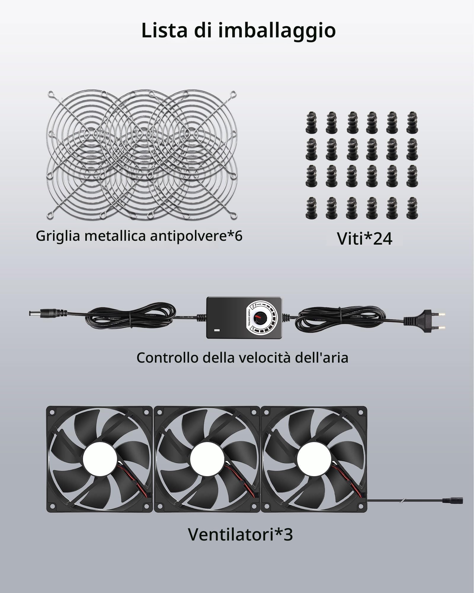 Ventola per Alloggiamento 360mm 12V Regolabile 220V-240V 2750Rpm Portatile PC