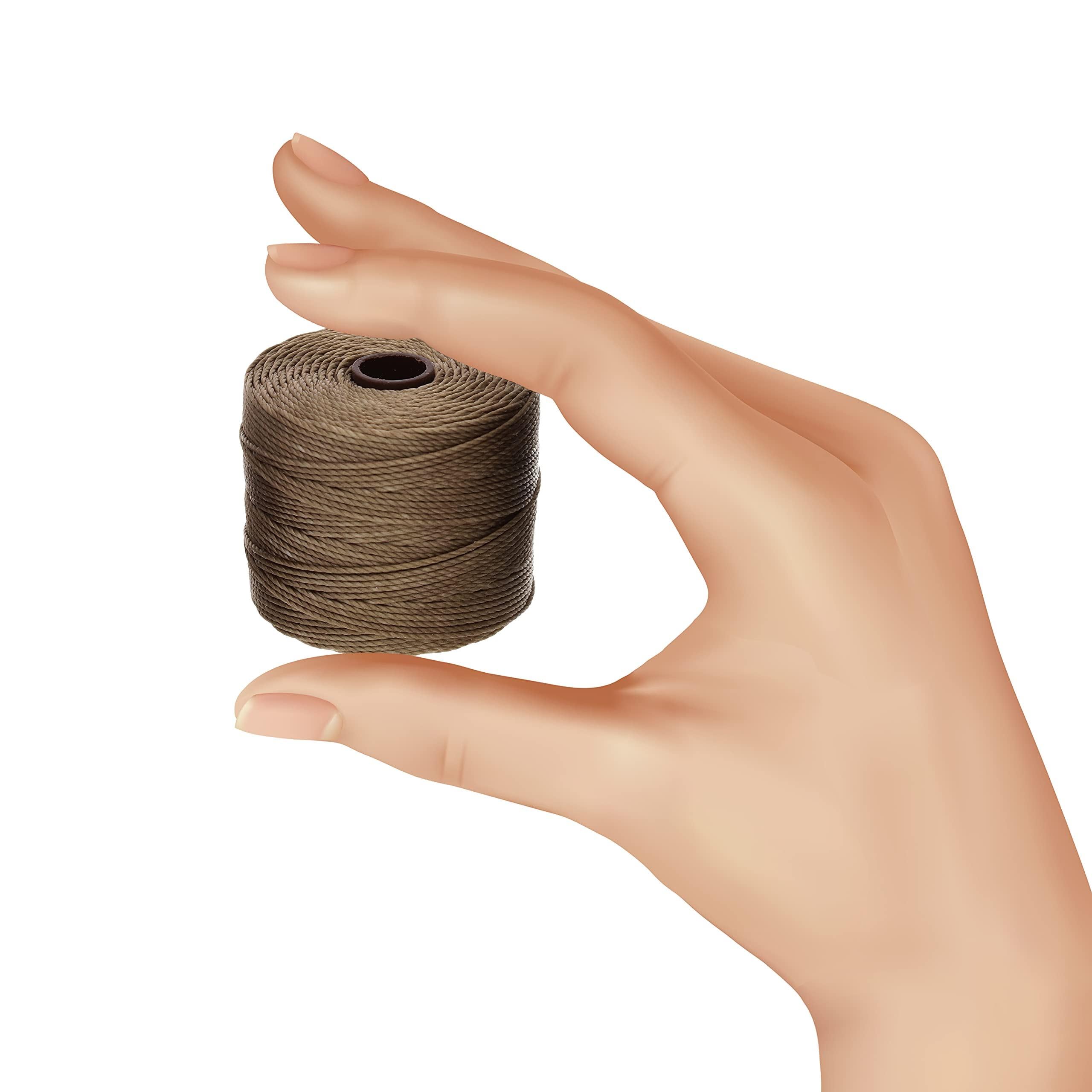 Beadsmith Â– Banda de Super LON Â– Tamaño # 18 gewic keltes Nylon Â– Color Marrón Medio (Bobina con 77 Metros)