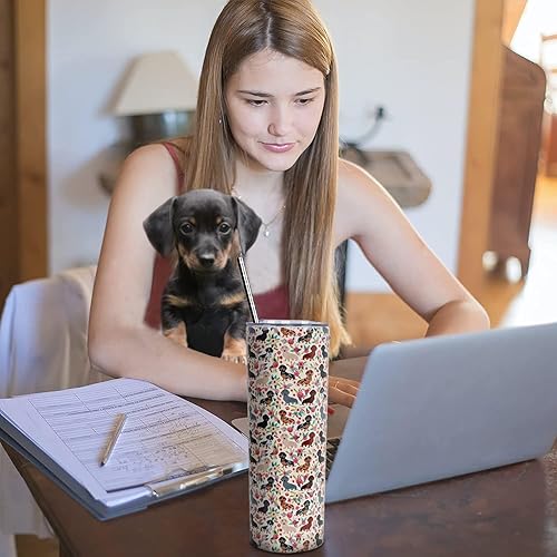 Miniatura 8 de Regalo perfecto para amantes de salchichas! Vaso aislado de 20oz con pajita - Lindo diseño de perro salchicha para mujeres, madres de perros -