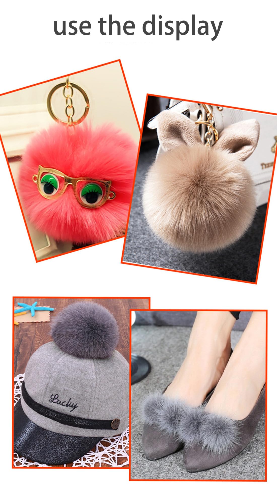 BrightGlow Pon Pon In Pelliccia Sintetica - 10 Pezzi Morbidi Da 8 Cm Per Fai Da Te - Foto 2