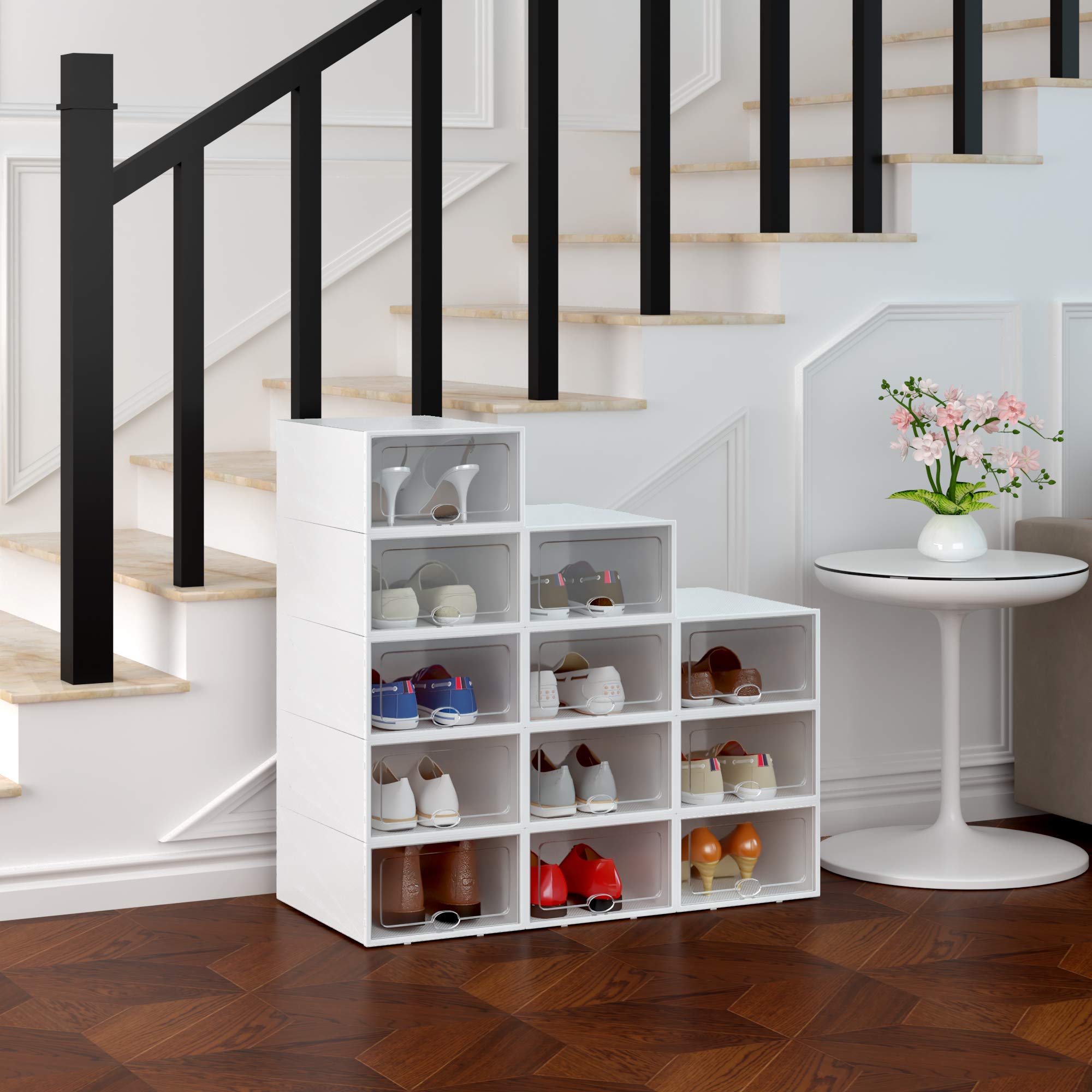 Snapklik.com : HOMIDEC Shoe Box, 12 Pack Shoe Storage Boxes Shoe Boxes ...