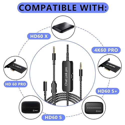 Miniatura 3 de Gozahad Chat Link Pro para Elgato HD60S cable de enlace de chat con aislamiento en línea para tarjeta de captura HD60 X adaptador de chat compatible
