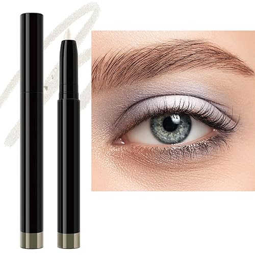 Sombra de ojos blanca en barra suave en lápiz de sombra de ojos, brillante, impermeable, de larga duración, iluminador hipoalergénico de alto