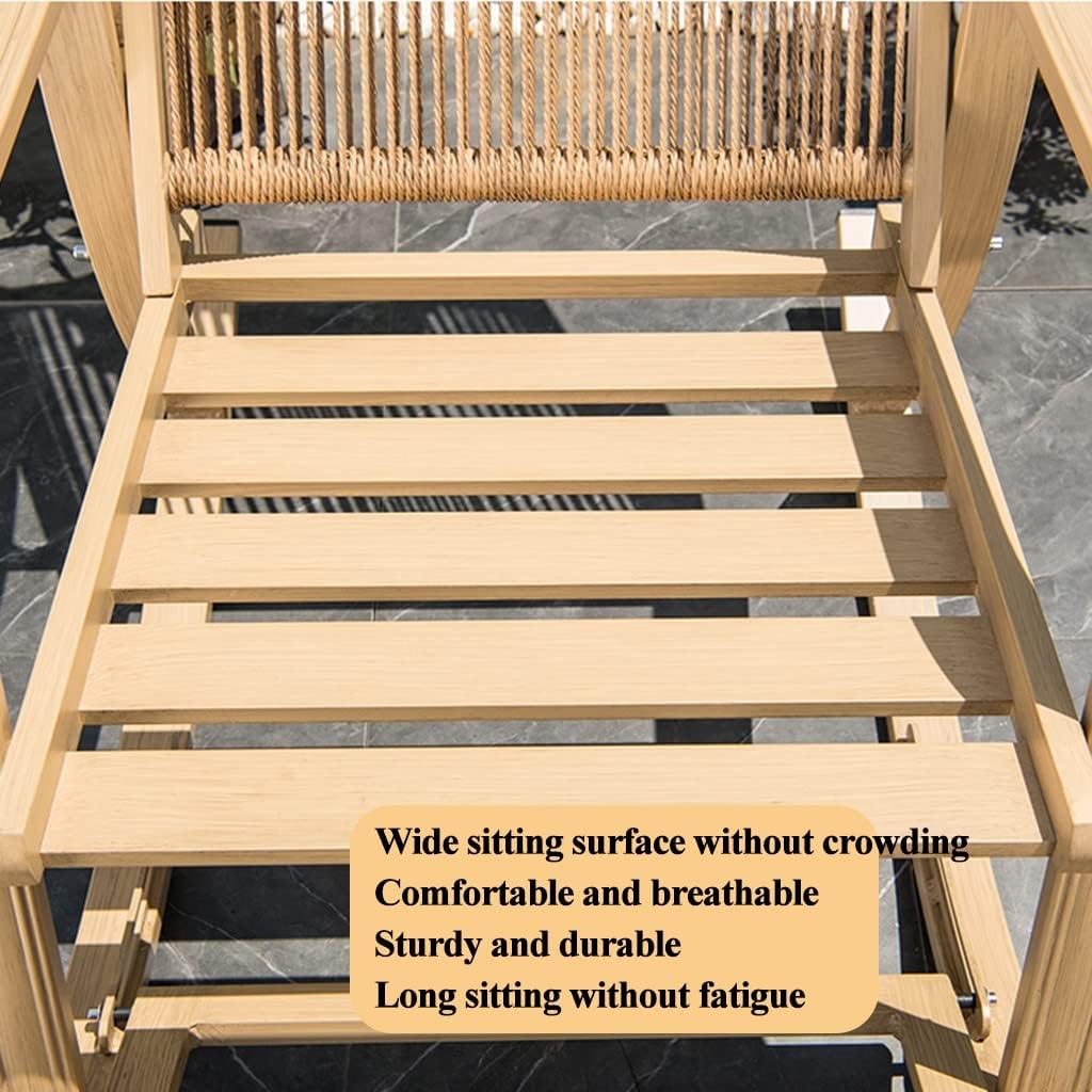 LSLYTQ Patio Rocking Chairs, Outdoor Solid Wood Loung, and Patio air, Easy Assembly, Wood Rocking Chair
