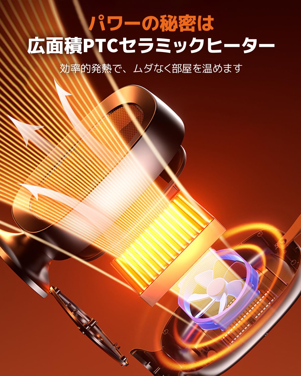 Amazon | セラミックヒーター 暖房器具 足元 ヒーター 小型 電気