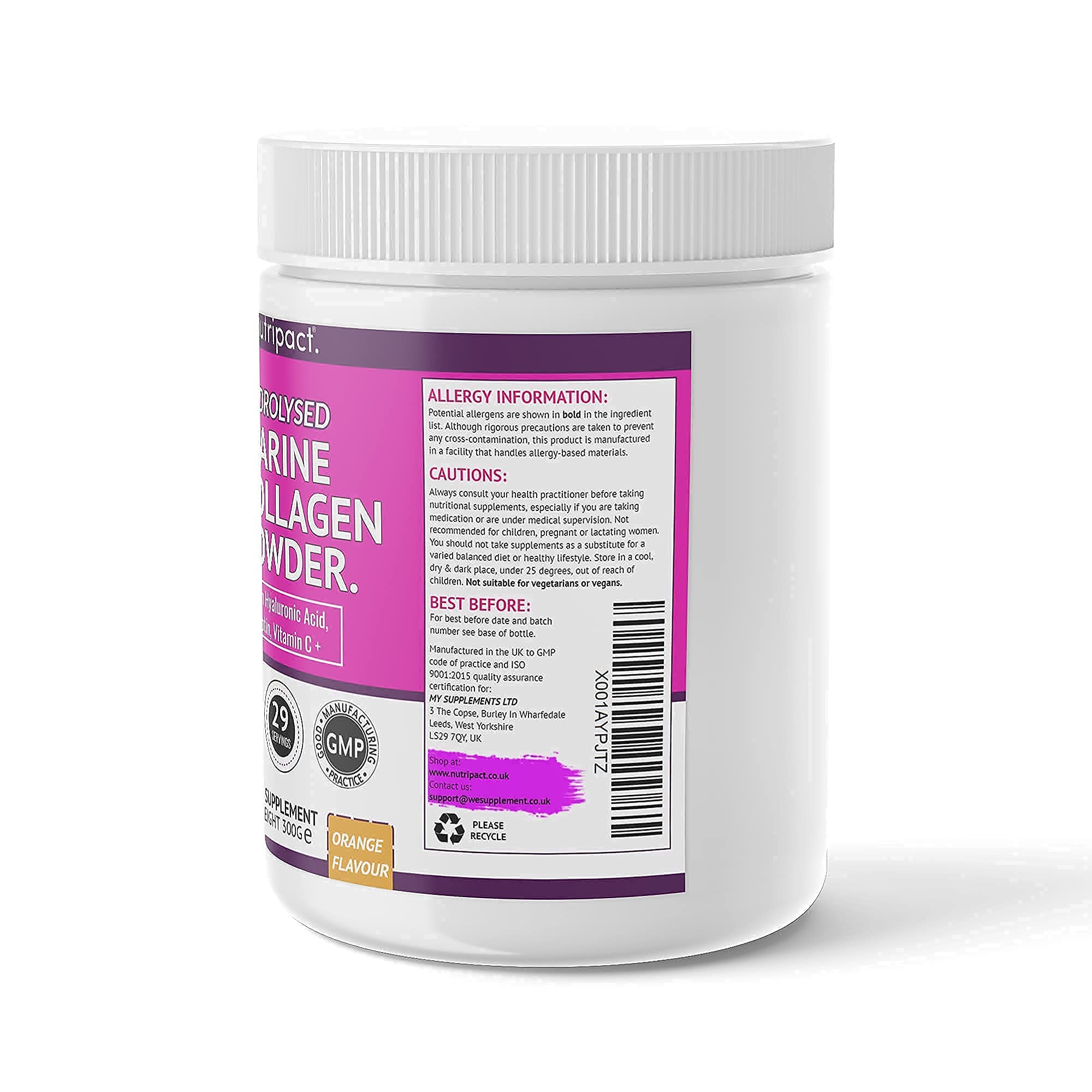 Premium Hydrolysed Marine Collagen Powder, Hyaluronic Acid, Biotin