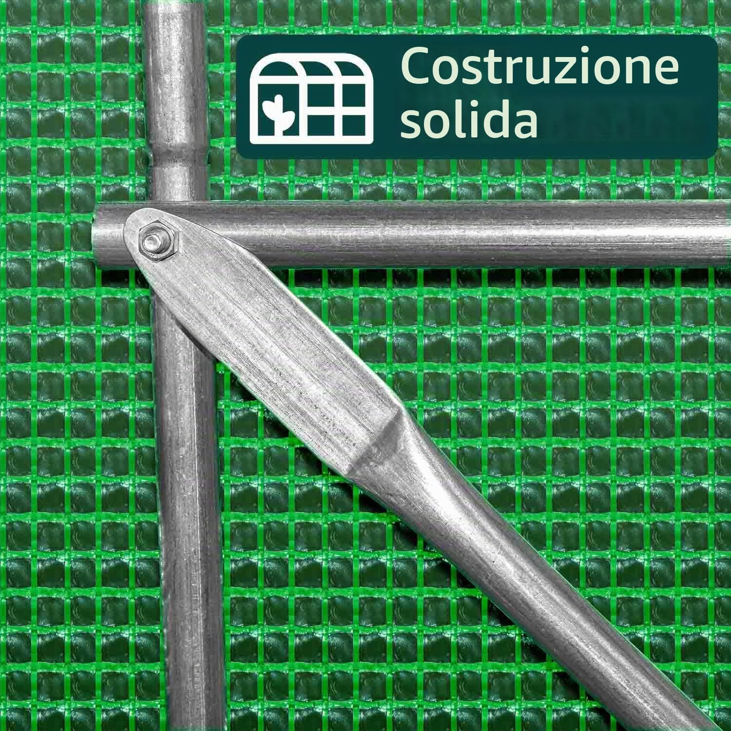 Serra da coltivazione 2.5x4 M serra da giardino con struttura a tunnel in acciaio zincato e copertura in PE retinato. Greenhouse da 10mq 250x400x190cm