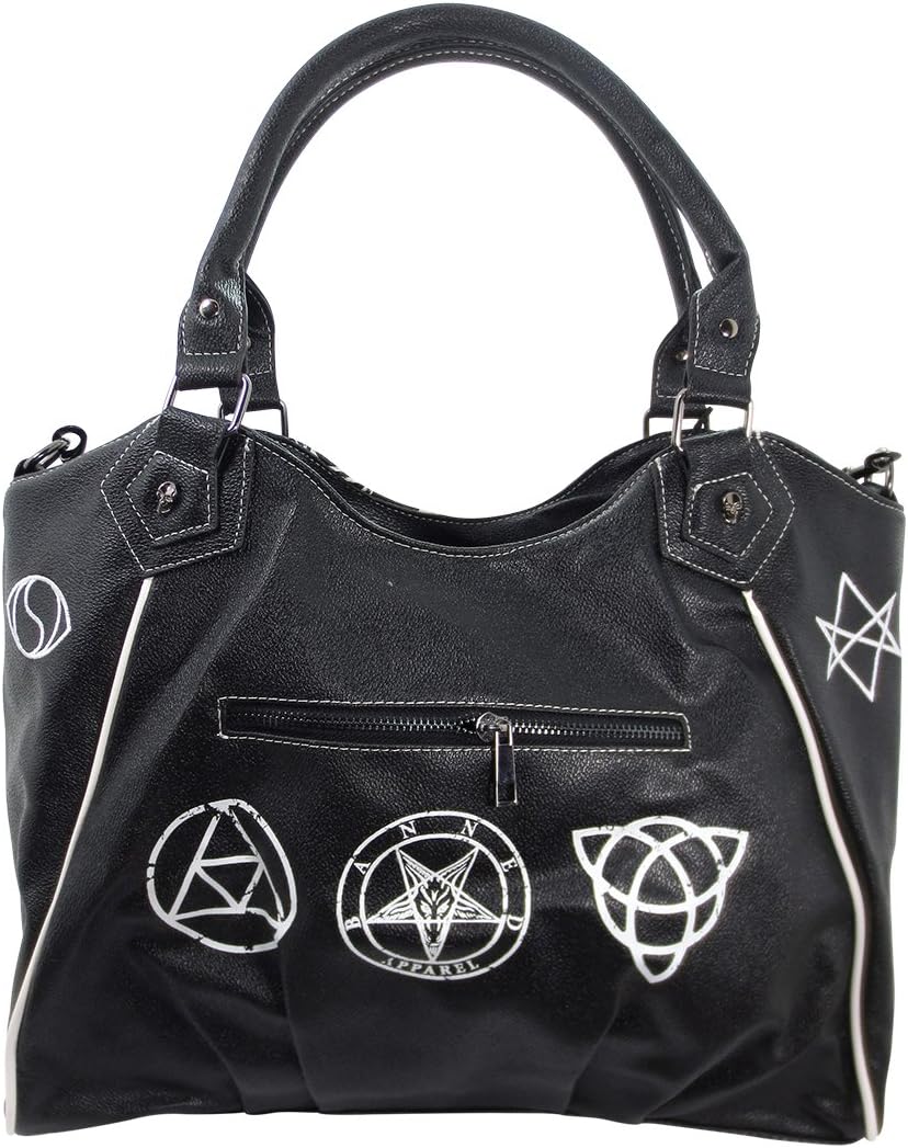 Lost Queen Gothic Rockabilly Skull Pentagram Shoulder Bag - Handbag Purse - Image 5