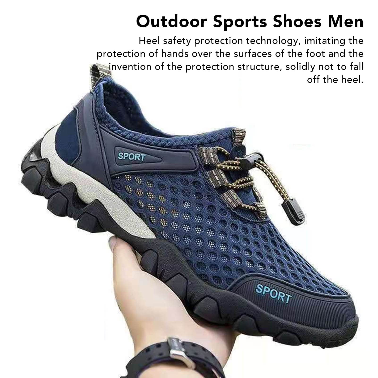 Siatkowe Buty Sportowe, Odporna na Zużycie Gumowa Podeszwa Ochrona Konstrukcji Szybkie Sznurowadła Męskie Buty Sportowe do Wspinaczki Górskiej (42)
