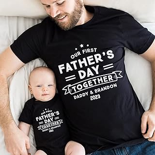 Our First Fathers Day Together 2023 Shirts, Our First Fathers Day Matching Shirts, Happy First Fathers Day Onesie, 1st Fathers Day Matching Outfit, Custom Dad Shirt Baby Onesie