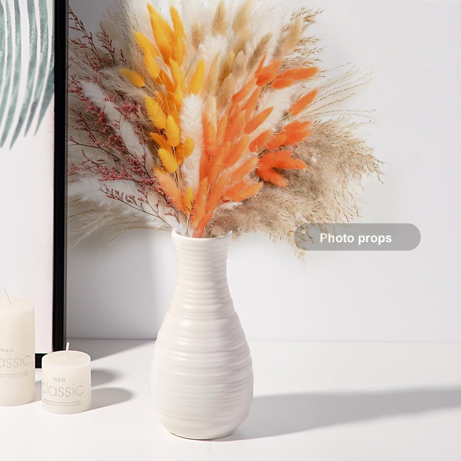 Falafoty Pampasgras Dekoration - Natürliche Getrocknete Blumen Für Boho Style | 64 Stück Set