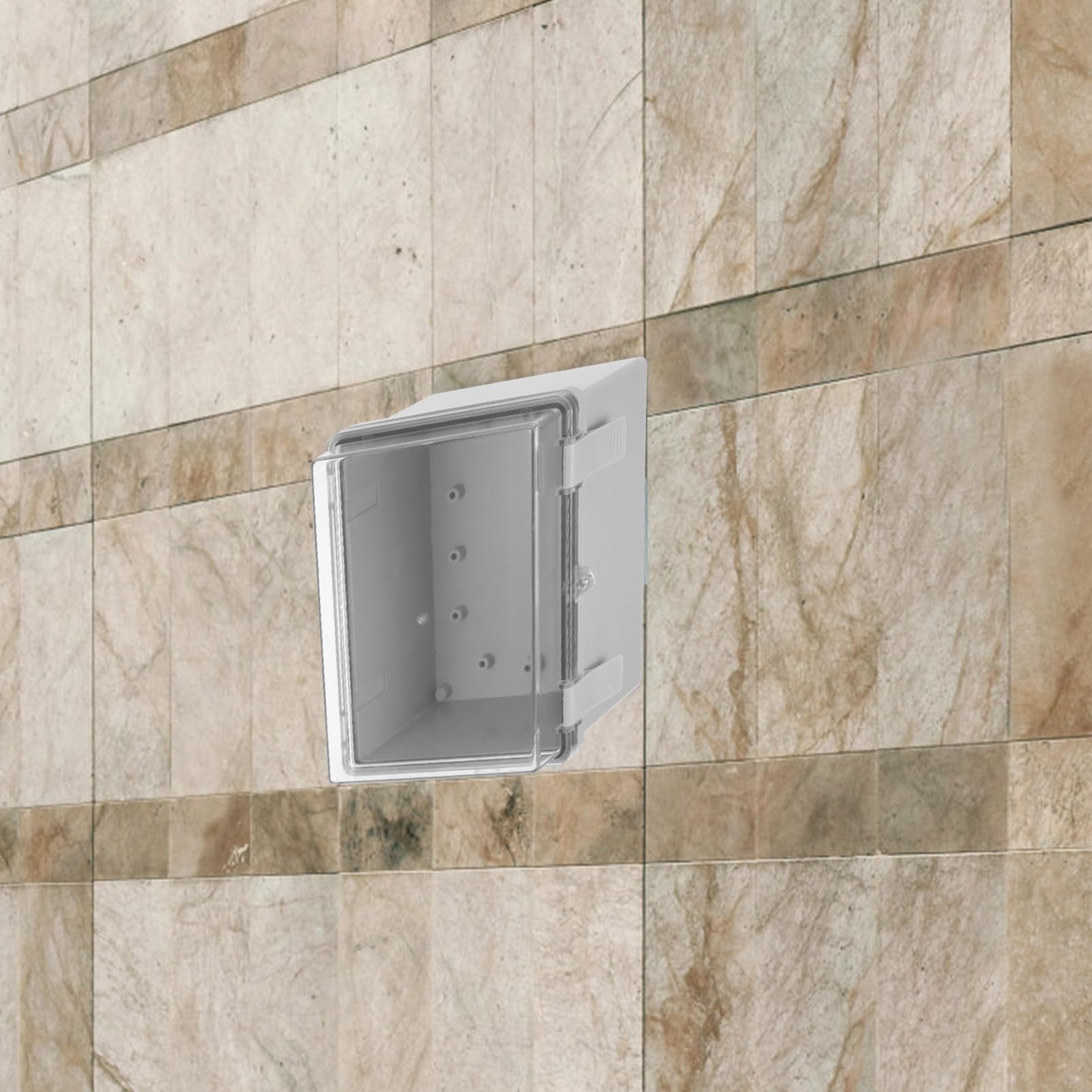 KOMBIUDA Scatola di Derivazione Elettrica di Sicurezza e Protezione in Plastica 220x170x110 Mm con Copertura Incernierata e Chiusura Sicura per Installazioni Esterne