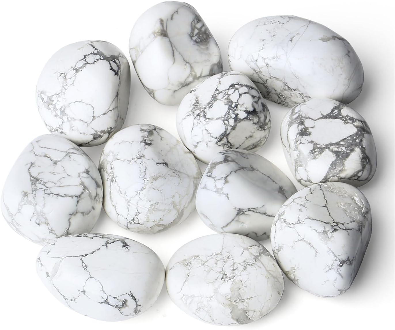 YATOJUZI Howlite Bulk Natural Healing Crystals Tumbled Polished Pocket Stones Crystal for Energy Reiki Tumbling Cabbing Balancing Decoration Home Decor Gemstones Meditation...