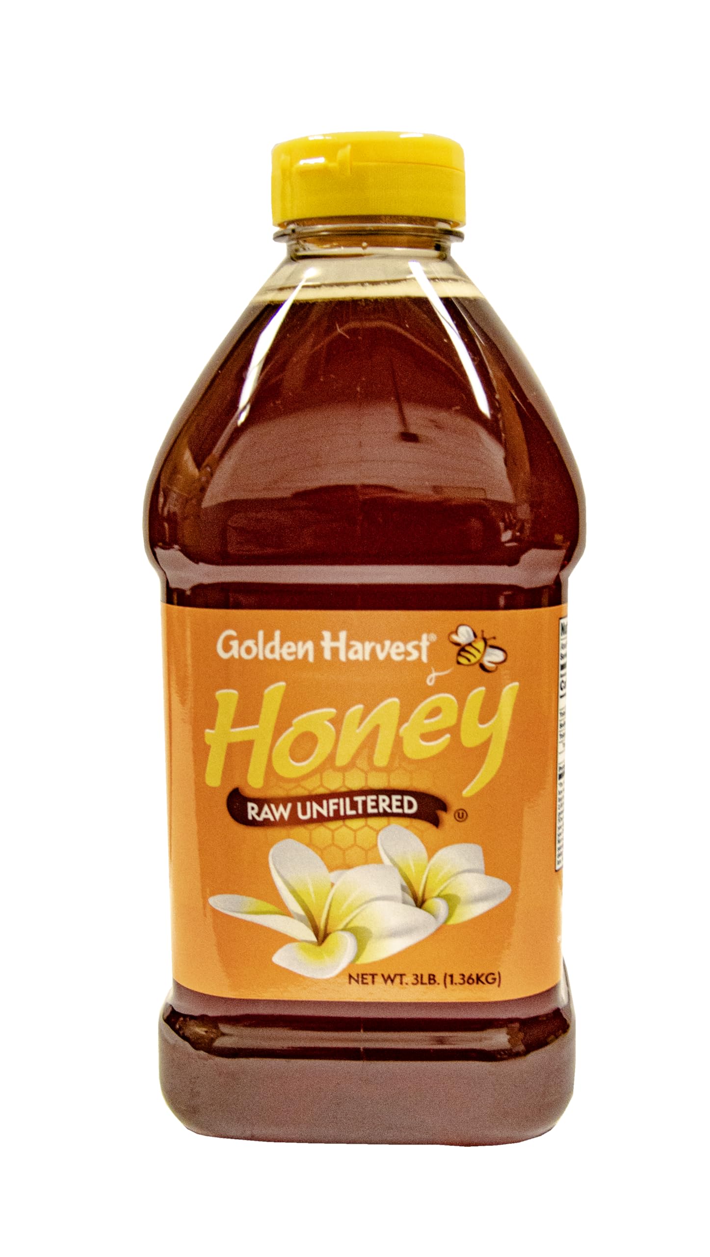 Golden Harvest Honey Unfiltered Raw Extra Light Wildflower Blend – 100% Pure Honey – Contains Natural Pollen – 3 Pounds – Sold by North Mountain Supply