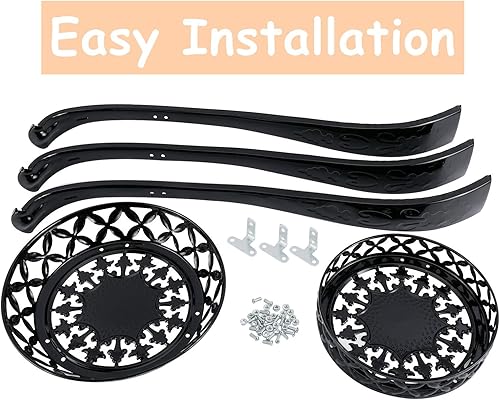 Miniatura 4 de Finderomend Par de soportes de metal para plantas de 32 pulgadas de alto, soporte para flores de 2 niveles a prueba de óxido, soporte decorativo