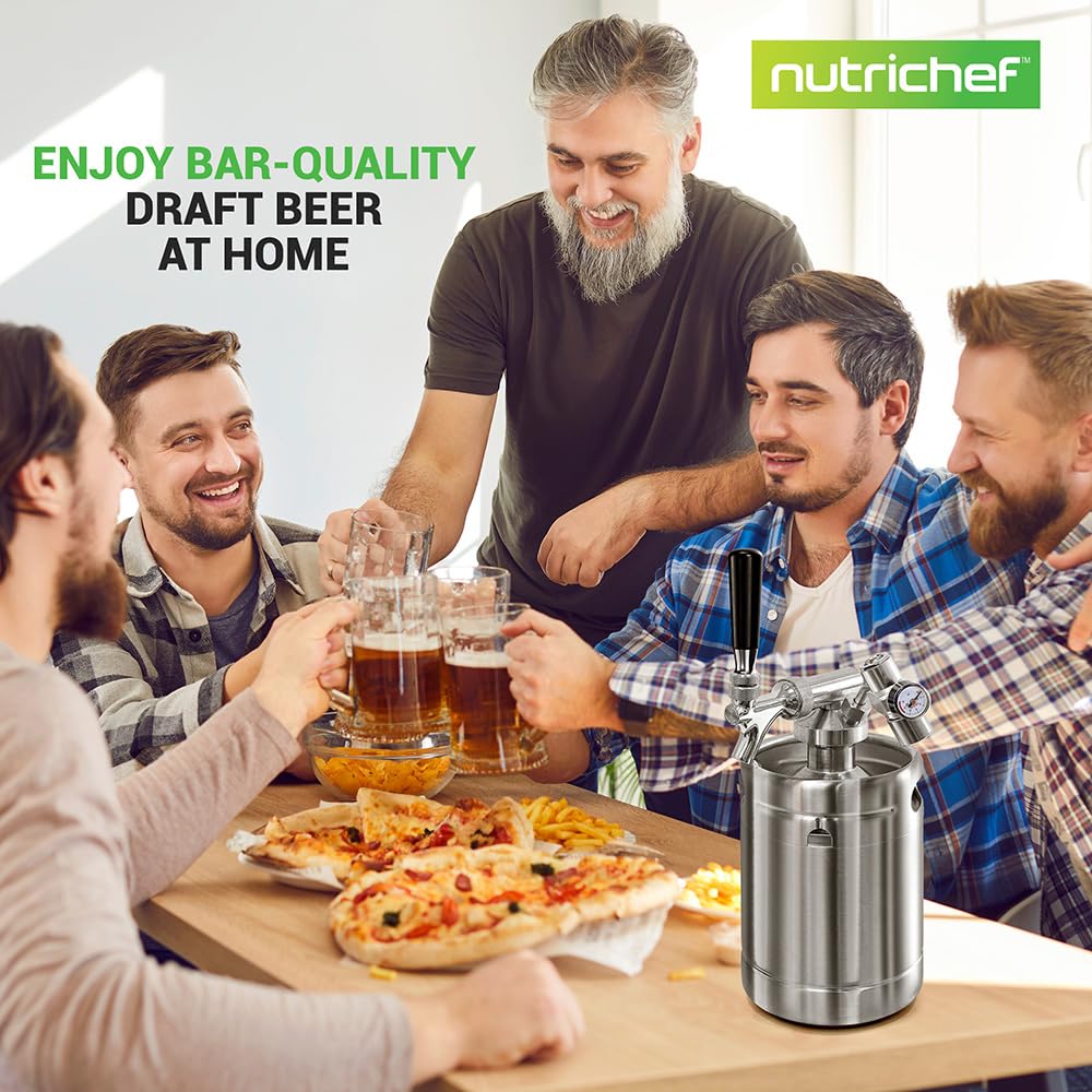 NutriChef Dispensador de Barril, plástico, Legacy Stainless