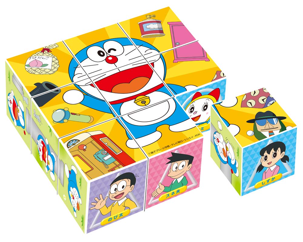 Egg　ドラえもん展　限定　マルチクロス、パズルセット Amazon.co.jp: 9コマ 子供向けパズル ドラえもん 【キューブ