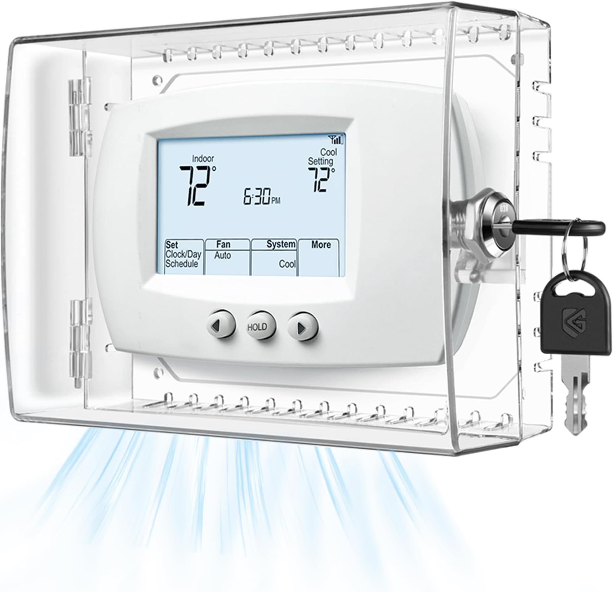 PILISPARK Thermostat Lock Box Cover with Key,Clear Thermostat Cover with Lock Compatible with