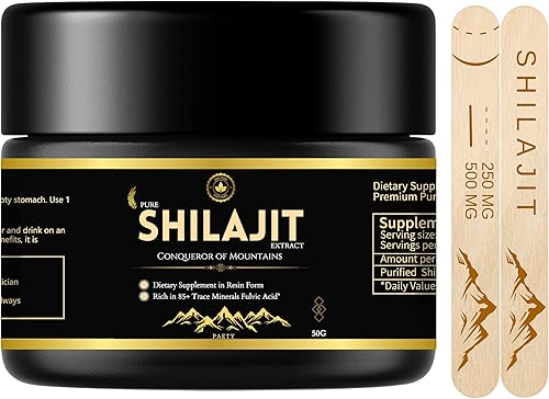 Shilajit - Resina Shilajit orgánica pura  Shilajit 100% orgánico con más de 85 minerales traza y ácido fúlvico. Aumenta la energía, mejora los