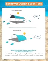 MYMULIKE Strandtáska 3,2x3,2m UV50+ Napvédelem 4 Személyes Árnyékolás 8