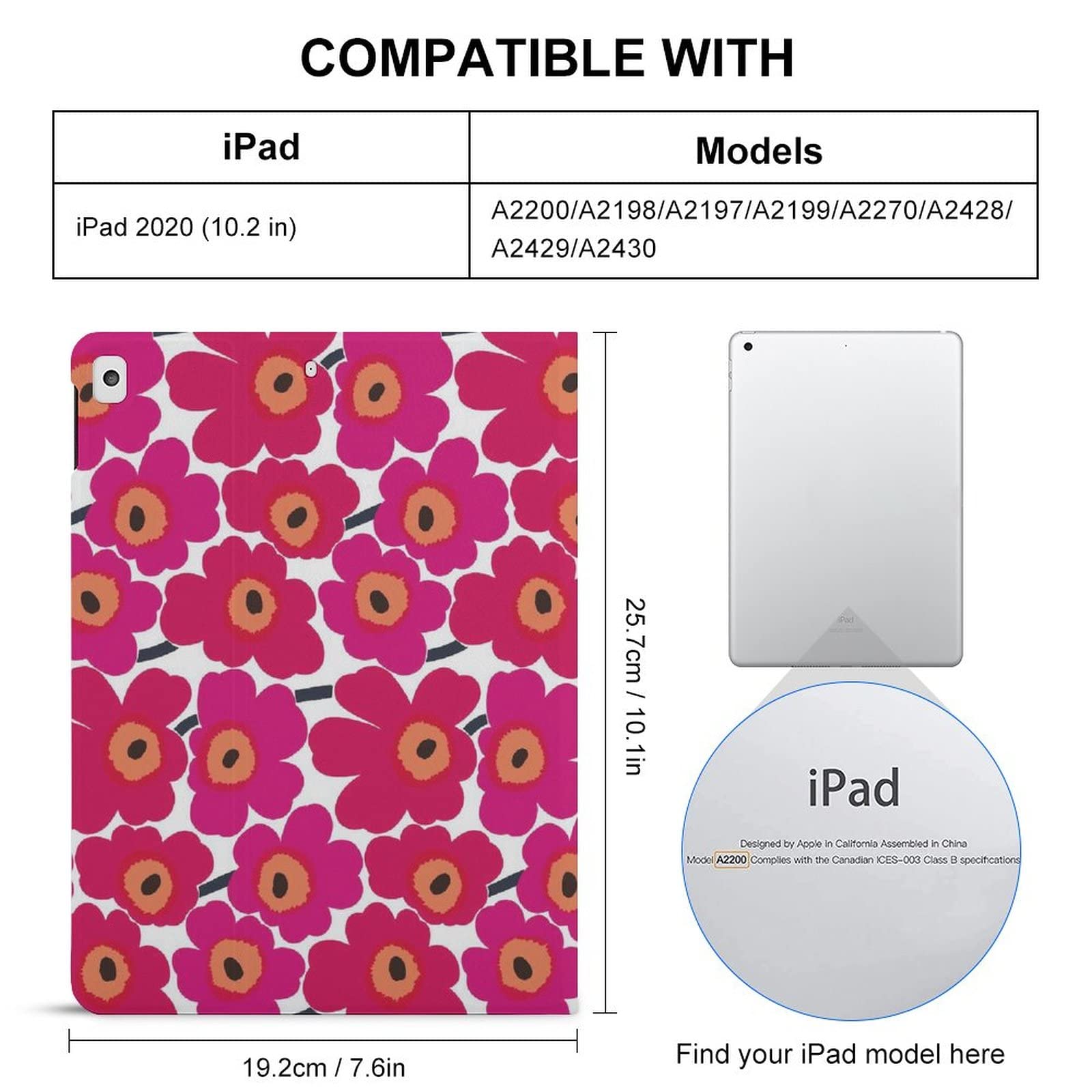 Amazon.co.jp: マリメッコ 花柄 iPad 9/8/7 ケース iPad 10.2インチ用