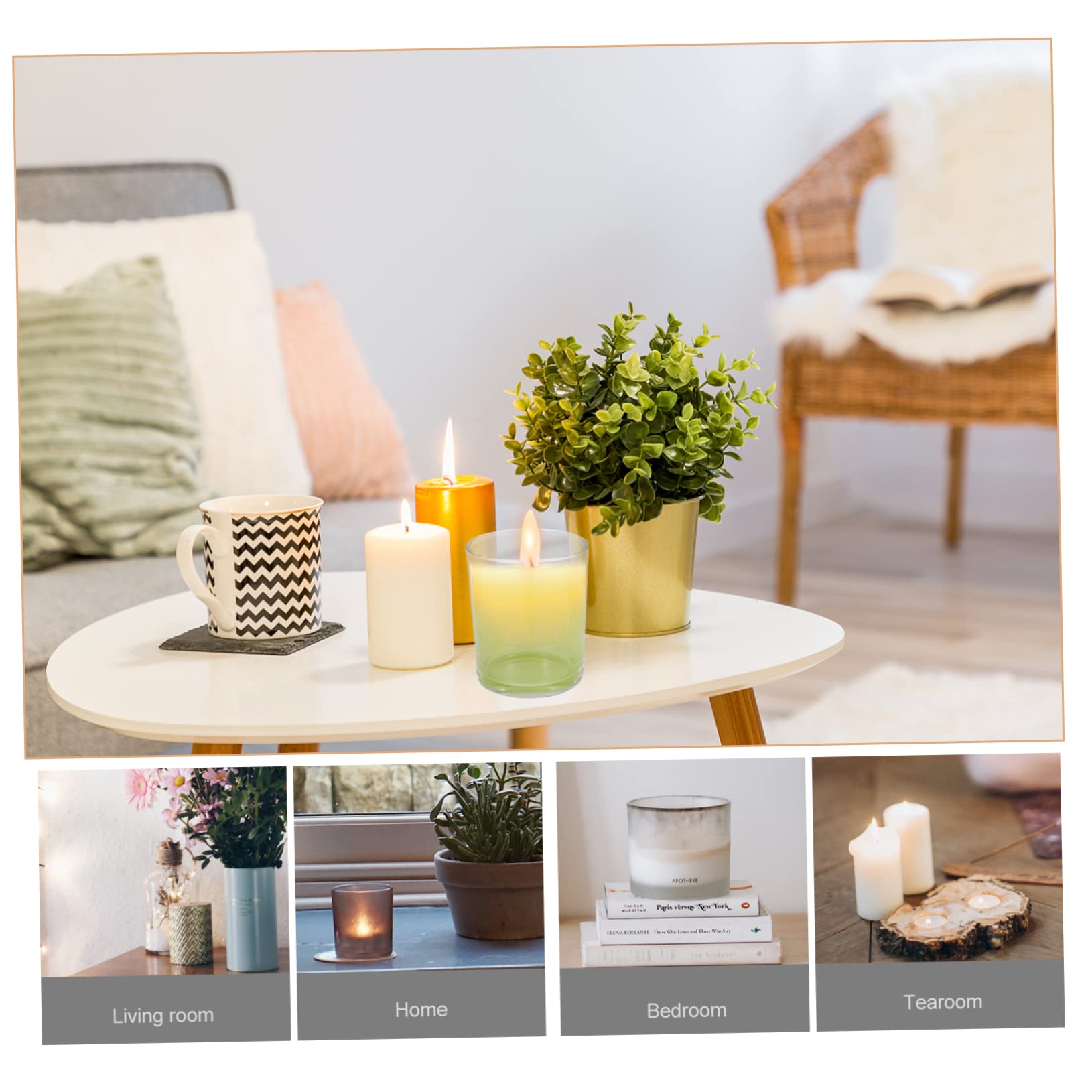 HOLIDYOYO 4pcs Glass Candle Jars with Airtight Lids Multi-use Candle Containers for Crafting Essential Oils and Storage