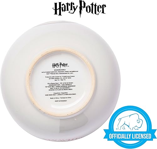 Miniatura 7 de Silver Buffalo - Cuenco con palillos para arroz, fideos o ramen, de cerámica, modelo Hogwarts Railways con escudo, de Harry Potter, apto
