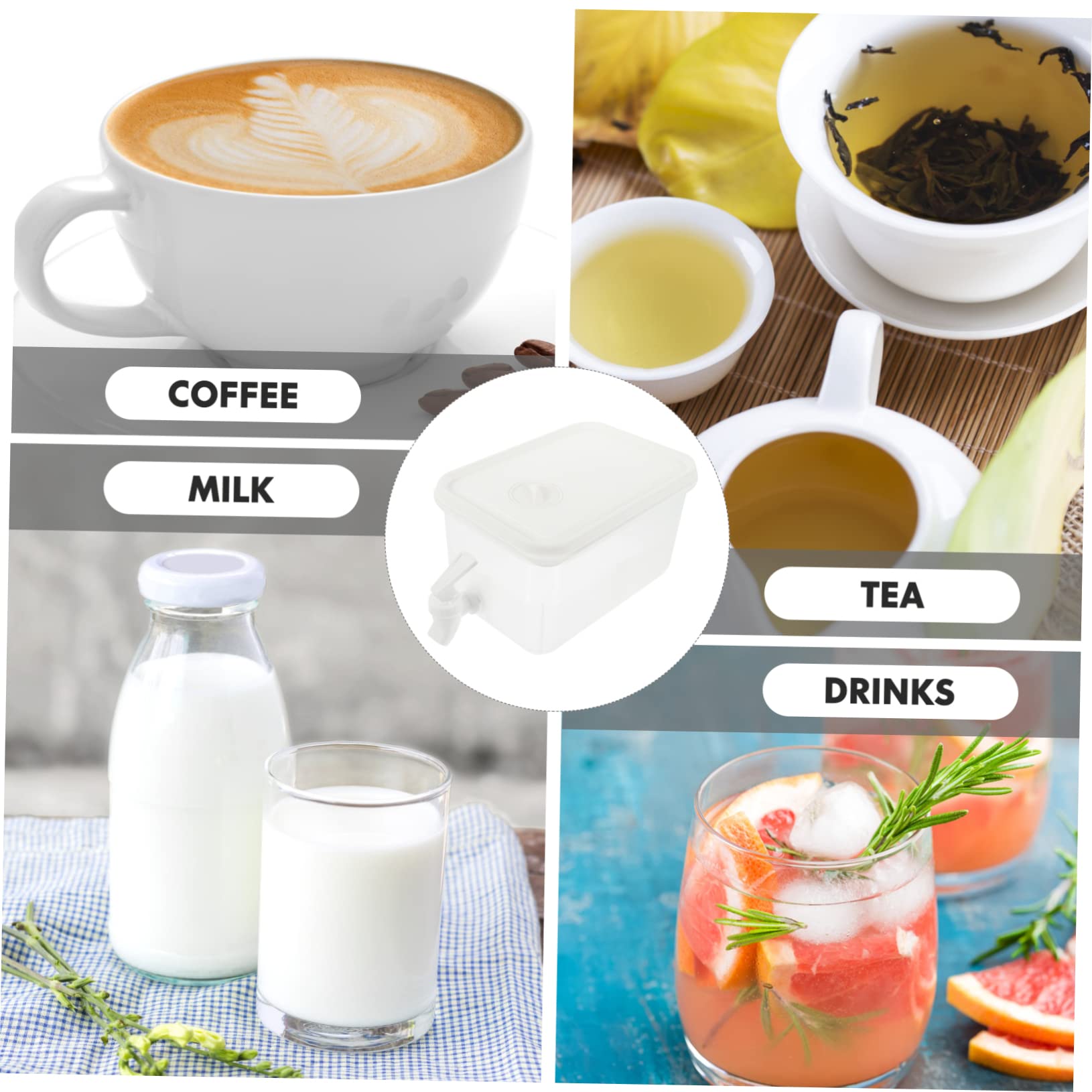 Mobestech Household Beverage Dispenser Water Container with Spigot for Cold Water Fruit Tea and Ice Beverages for Parties and Events