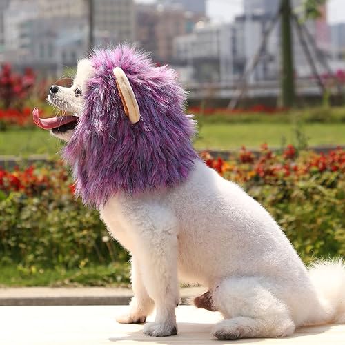 Miniatura 4 de Sombrero para mascotas, paquete de 2 sombreros de melena de león para perro, para fiesta de Halloween, cosplay, disfraz ajustable de melena de león