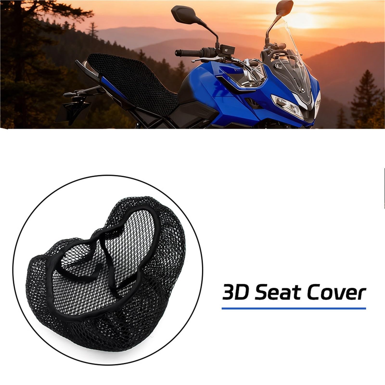Moto Isolamento Termico Copertura Di Sede Tessuto Maglia Nylon Per Triumph Tiger 800 Sport 2025 3D A Nido D'ape Proteggere Cuscino