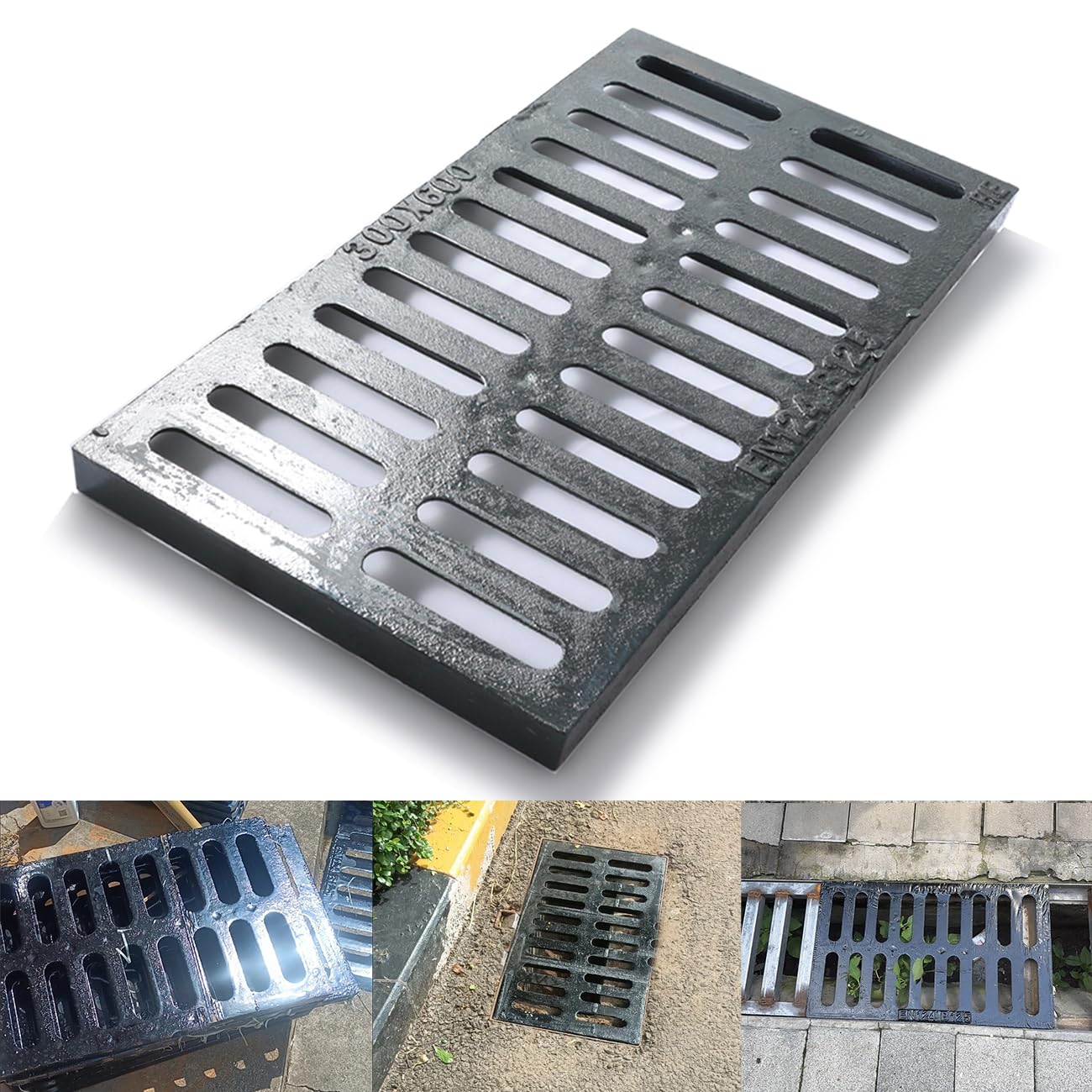 Rectangle Cast Iron Drain Grate, 24 * 12 in B125 Heavy Duty