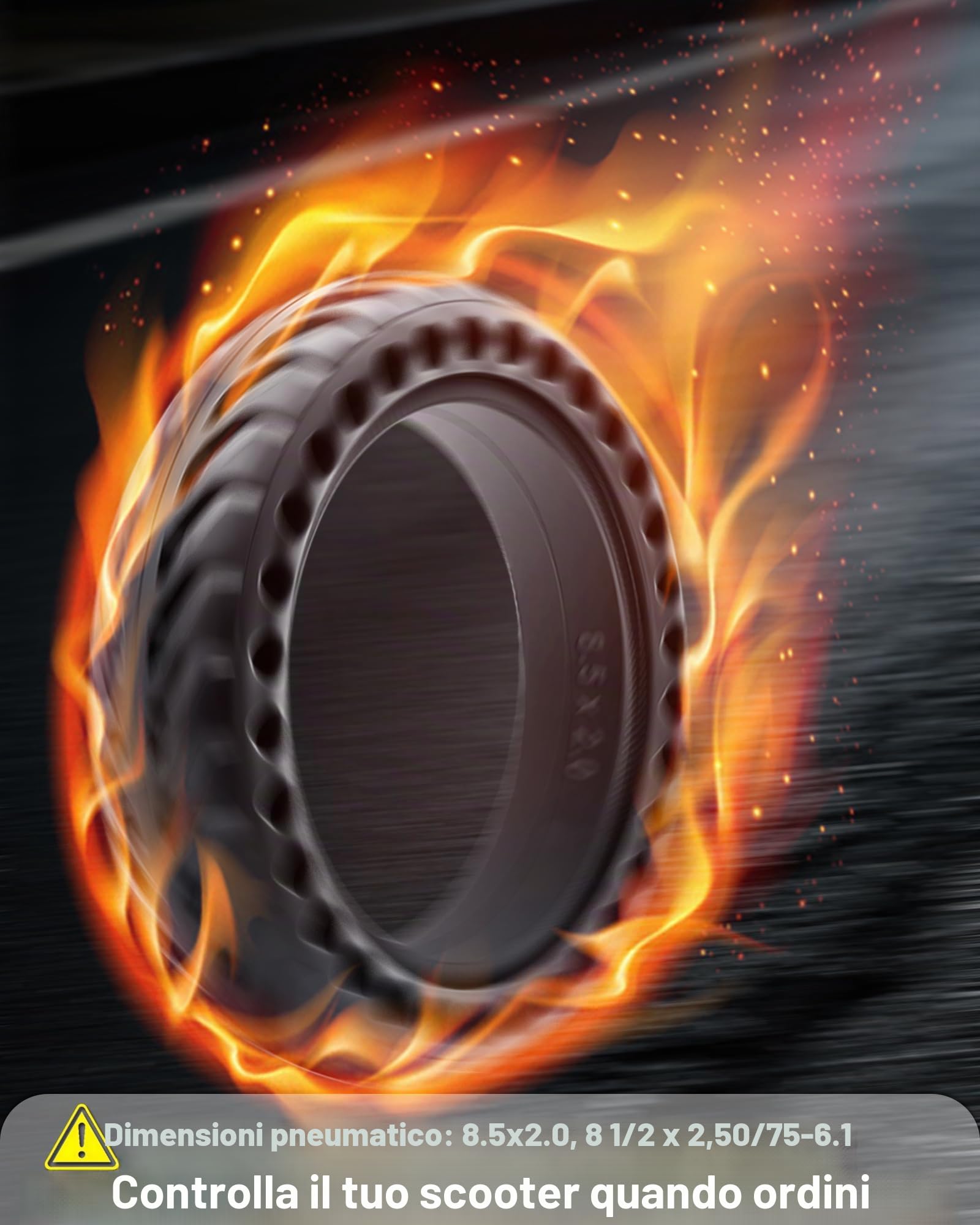 2 Pezzi Ruota 50/75-6.1 Monopattino Elettrico, Copertone Monopattino 8 1/2 x2, Gomma Piena Pneumatici 8.5x2 Compatibile con Xiaomi M365/Pro 2/3/3 Lite, Gotrax GXL V2/XR/APEX