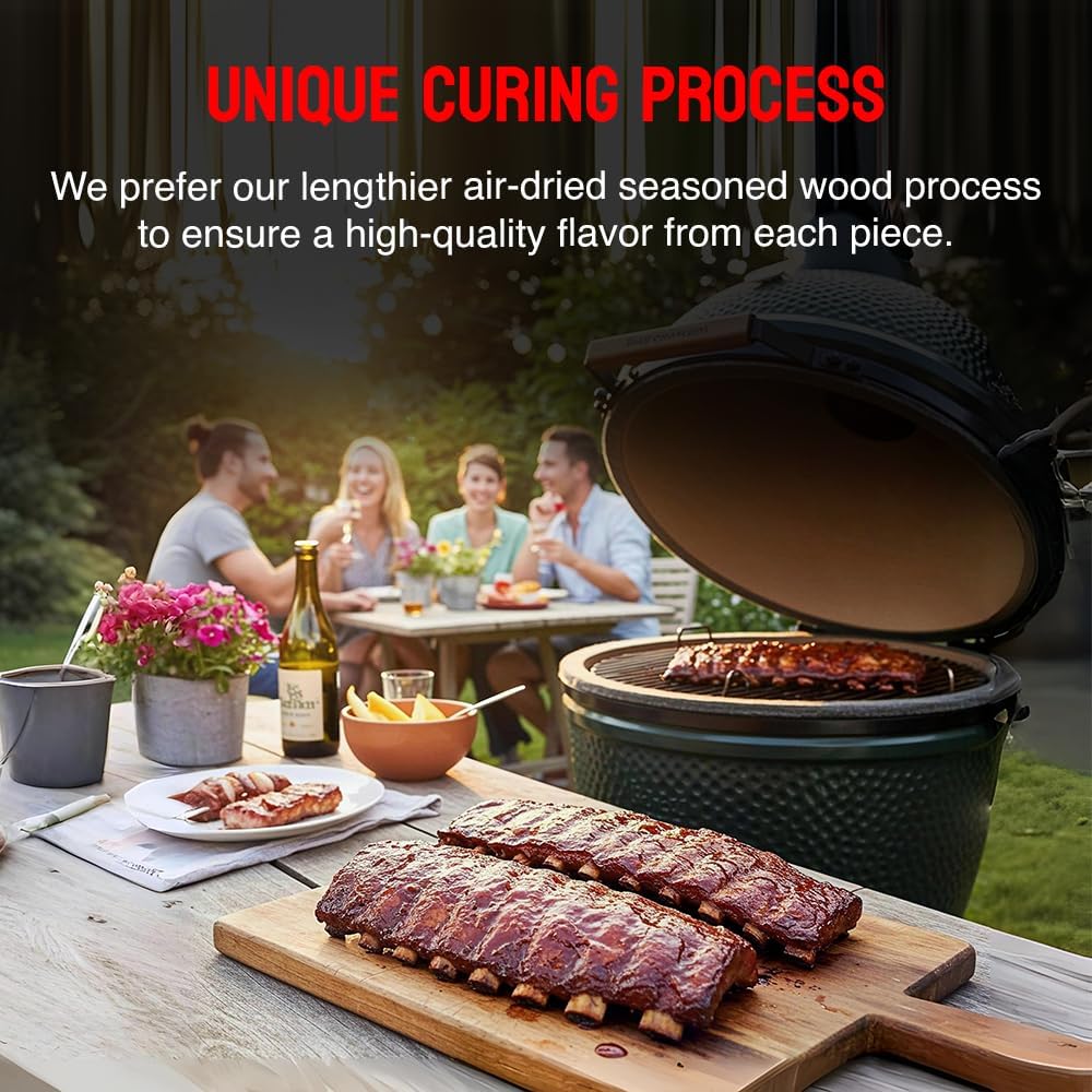Smoking Wood Chunks, All-Natural Hickory Hardwood Pieces for Grills & Smokers, Add Rich Smoke Flavor to Pork, Beef, Chicken & Fish, USA Made, Sustainably Milled, 800 Cubic Inches