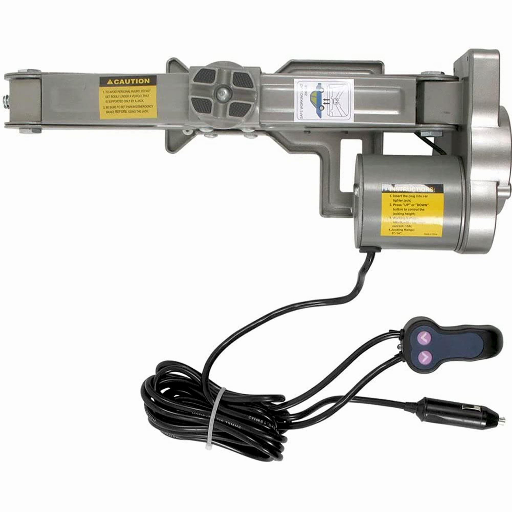 FISHTEC ® Cric elettrico per auto 12V - Acciaio - Solleva fino a 1 500 kg - Fornito con custodia - Collegamento accendisigari - Smontaggio ruote con presa 17 e 23 mm incluso