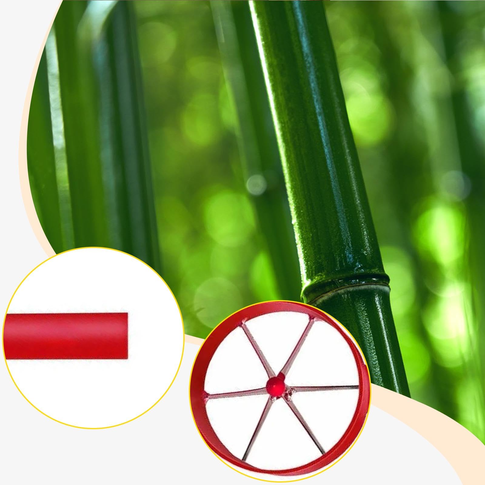 MagiDeal Divisor de Bambú Manual de 33 Cm de Largo, Fácil de Usar, Profesional para Jardinería, Resistente, Multiusos, Diámetro de 5 Pulgadas, 6 Cuchillas