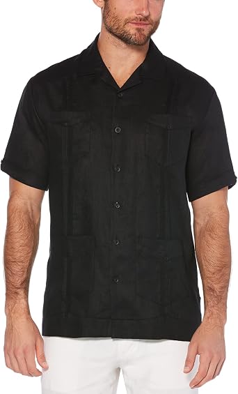 Cubavera Mens 100% Linen Short Sleeve Button-Down Guayabera Shirt Available in Big & Tall