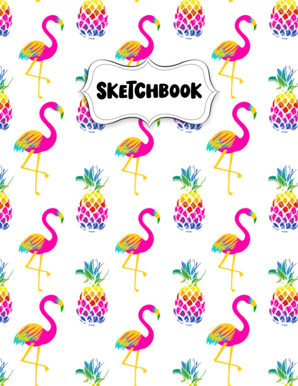 Sketchbook: Pretty Flamingo Sketch Book for Drawing: Blank Sketch Pad for Drawing for Kids: Sketchpad for Drawing for Kids, Bleed Proof Art Sketch Book 8.5 x 11