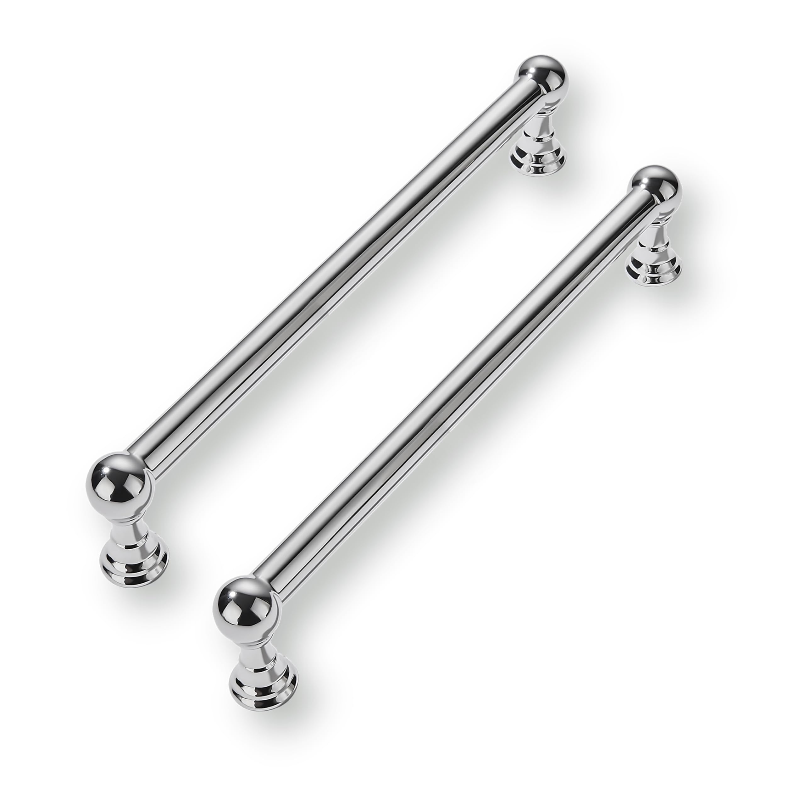 CABDM 2 Pack 8 Inch Solid Kitchen Cabinet Handles Poilshed Chrome Heavy Duty Cabinet Pulls Drawer Pulls Cabinet Hardware Kitchen Handles for Cabinets