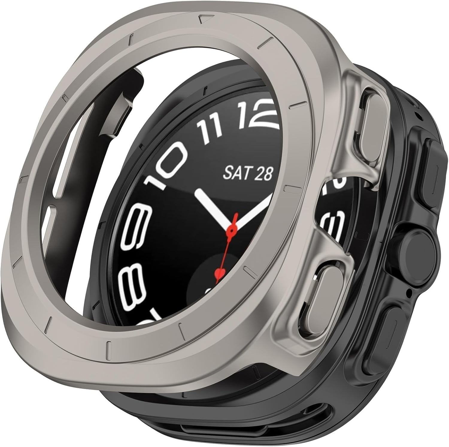 OJOS Case Compatible with 2024 Samsung Galaxy Watch 7 Ultra 47mm, Hard PC Bumper Clear Protective Cover [No Screen Guard], Titanium (B0DCFGNKLD) Amazon Price History, Amazon Price Tracker
