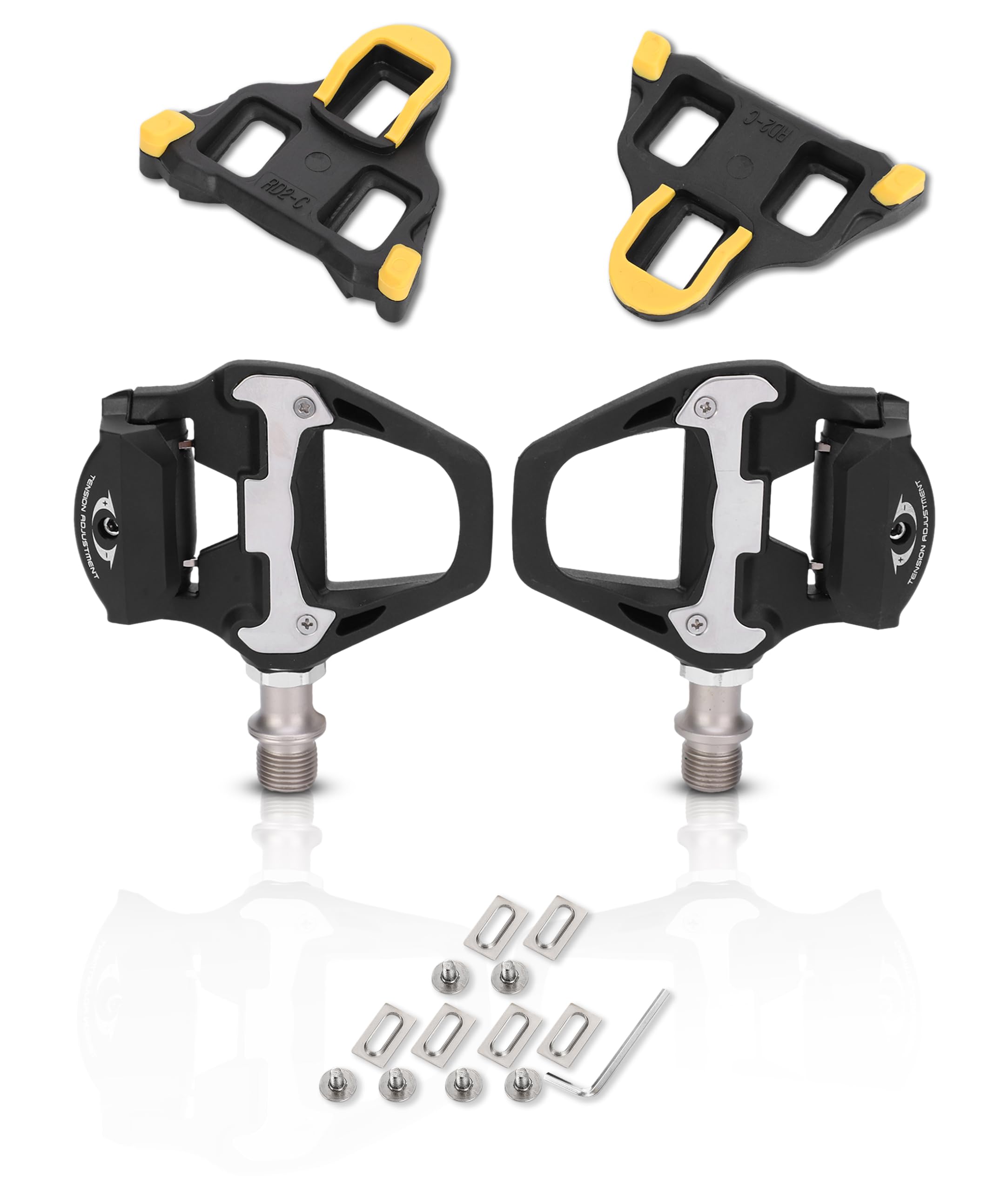 Self-Locking SPDSL Cycling Road Pedals, Aluminum Alloy, 9/16 Thread Size, Modern Style, Road Bike Pedal, Corrects Posture, Easy to Install
