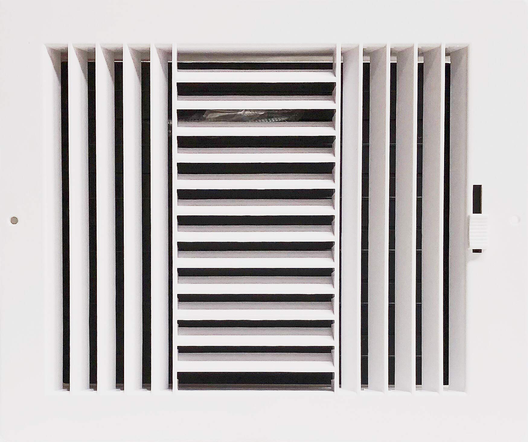 Three-Way Plastic Side Wall/Ceiling Register in White 10"w X 8"h for Duct Opening (Outside Dimension is 12"w X 10"h)
