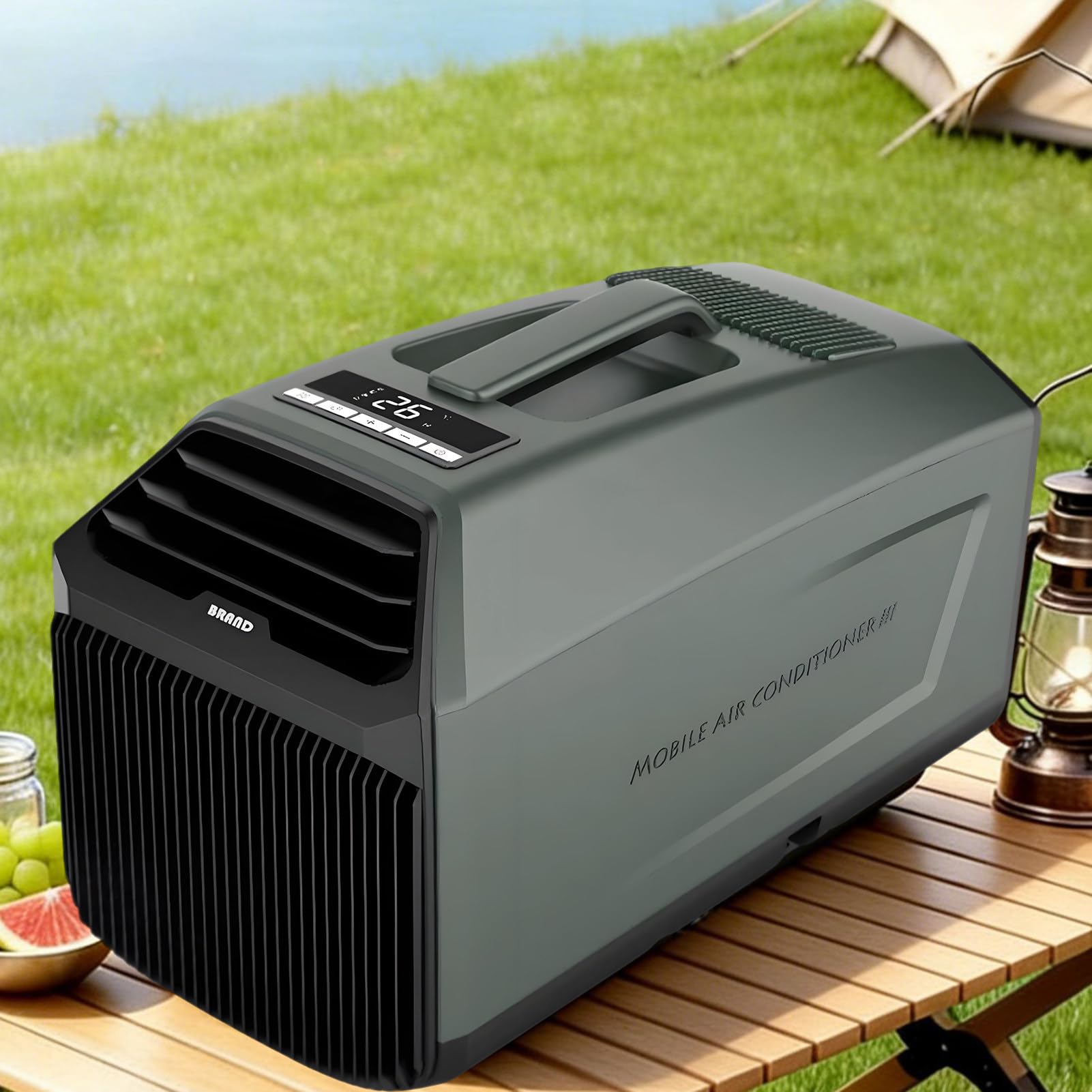 ExoticaBlend New Portable Tent Air Conditioner 240W 4500BTU Efficient Cooling, Mobile Camping Air Conditioner, Cooling + Dehumidify + Timer, Up to 53-86 sq ft, Exhaust Duct Included Green