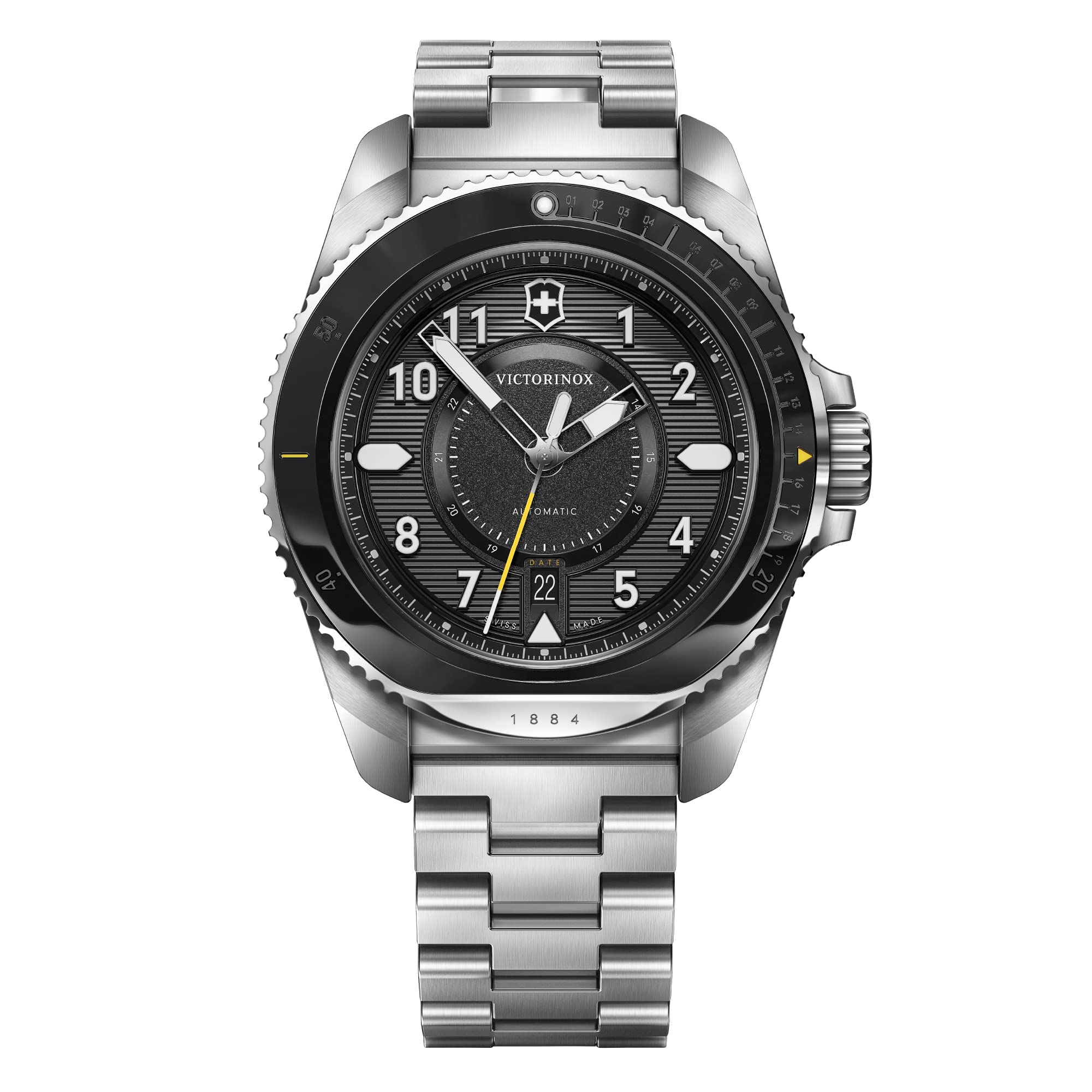 Victorinox Stainless Steel Journey 1884, Automatic Swiss Made Mens Analog Watch, Black Dial, 43 Mm, Water Resistant Up To 200 M, Sellita Sw 200-1 Movement, Wrist Watch For Men | 241981,Silver Band (B092ZMVRP3) Amazon Price History, Amazon Price Tracker