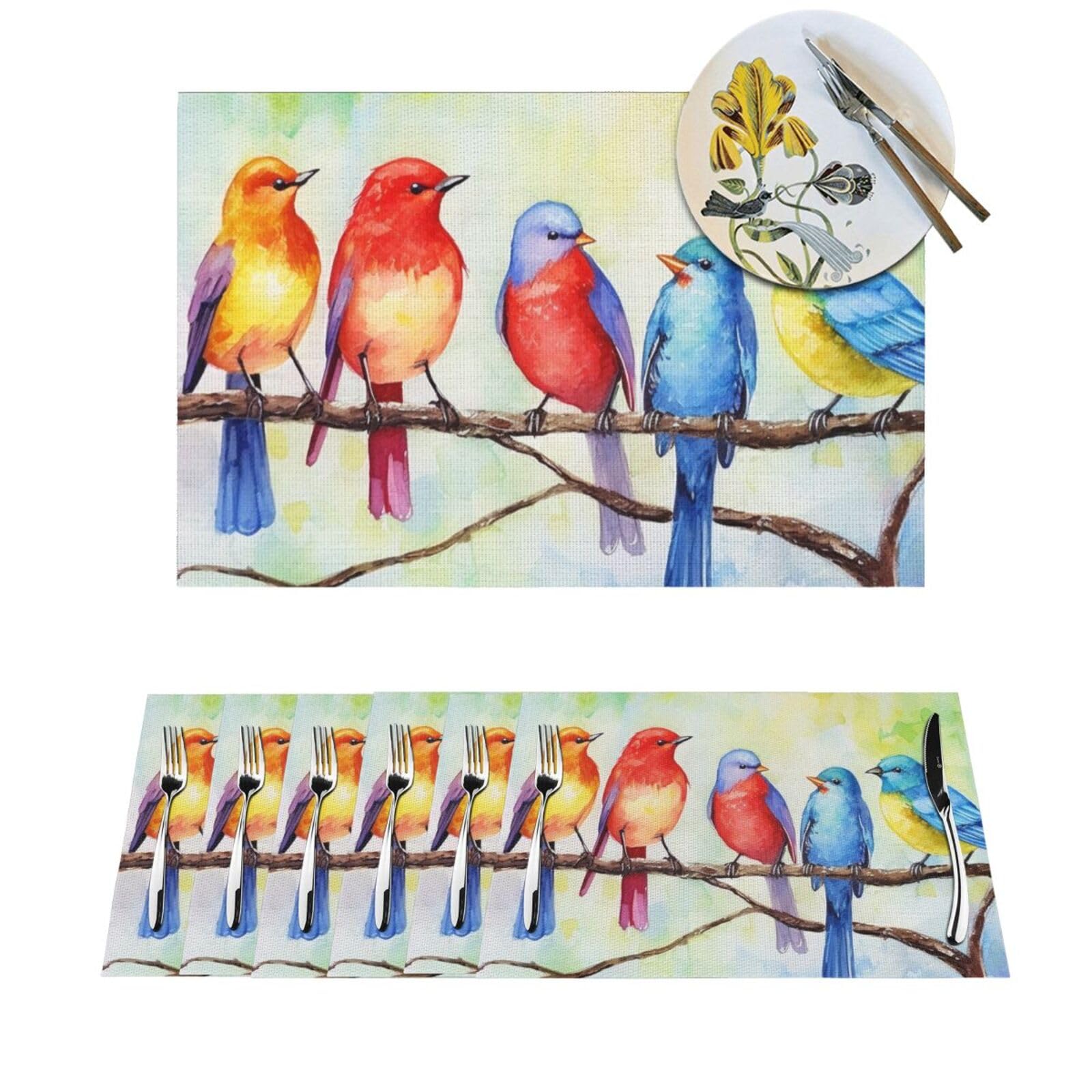 Set de table tissé en PVC pour embellir vos repas en intérieur et extérieur, lot de 6 lavables